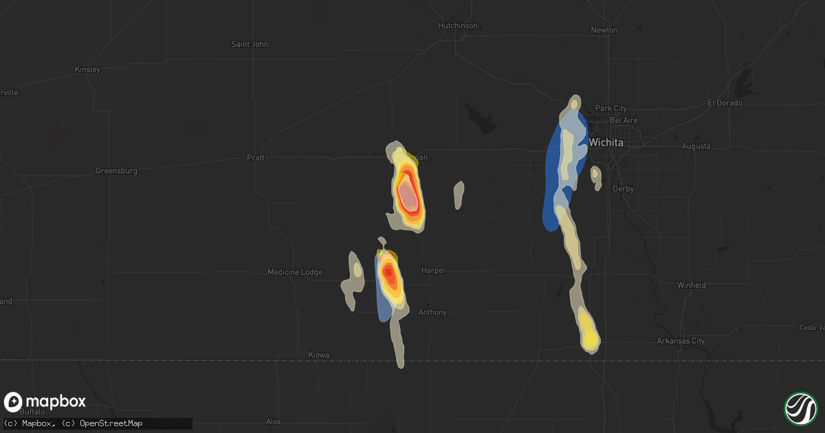Hail map in Spivey, KS on September 1, 2025