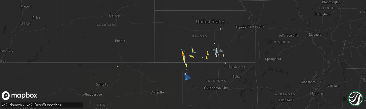 Hail map on September 1, 2025