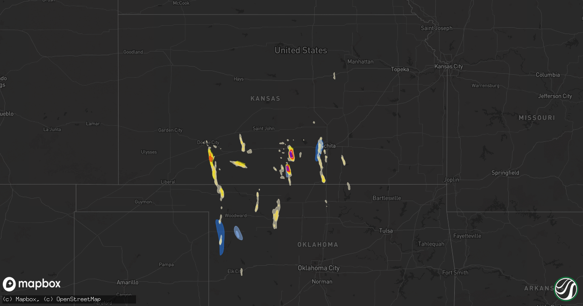 Hail map on September 1, 2025