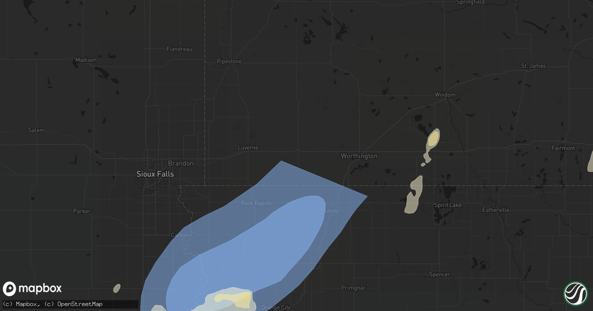 Hail map in Adrian, MN on September 1, 2026