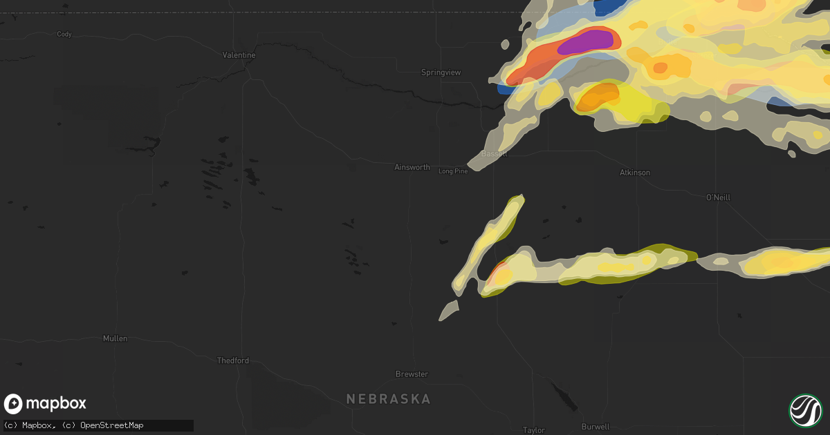 Hail map in Ainsworth, NE on September 1, 2026