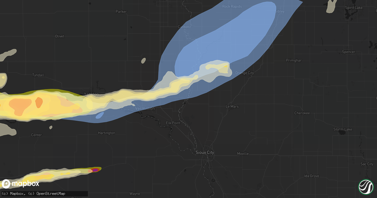 Hail map in Akron, IA on September 1, 2026