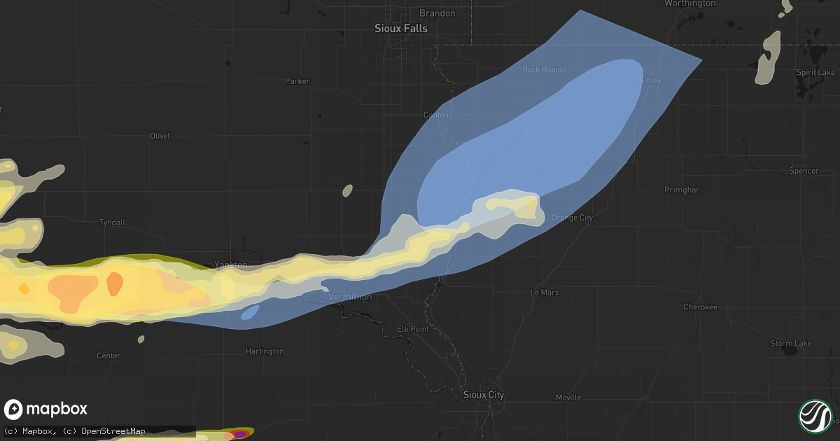 Hail map in Alcester, SD on September 1, 2026