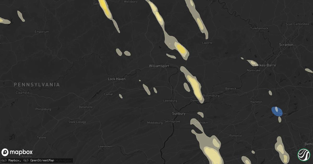 Hail map in Allenwood, PA on September 1, 2026