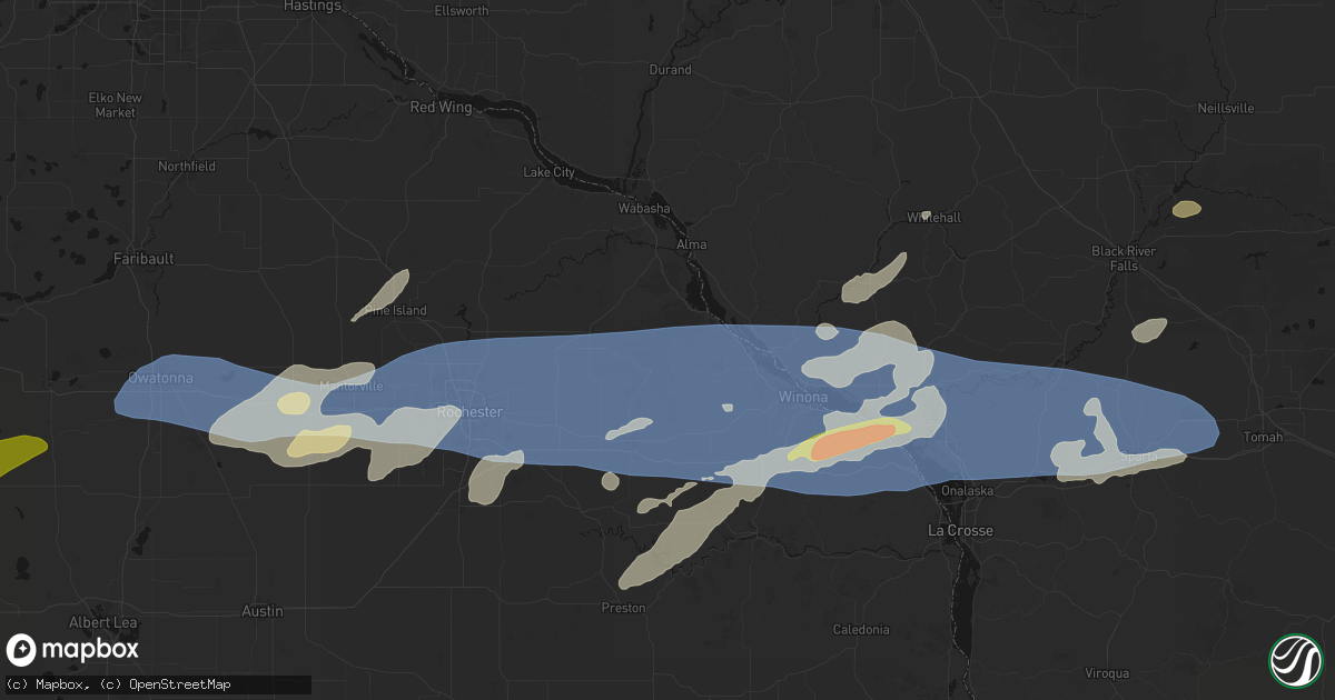 Hail map in Altura, MN on September 1, 2026