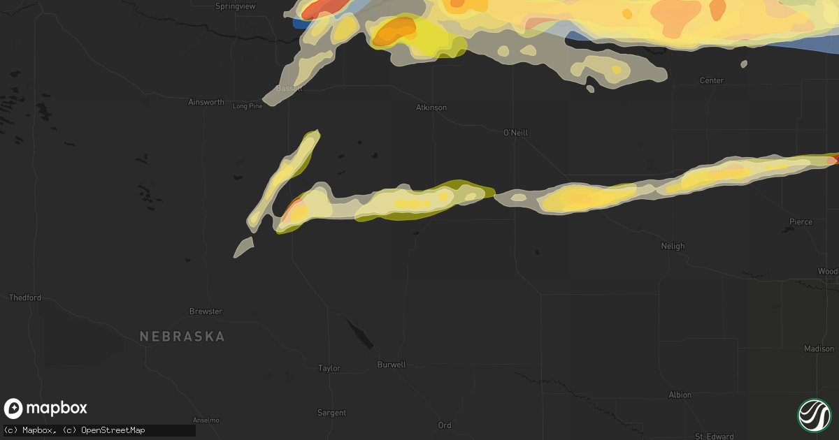 Hail map in Amelia, NE on September 1, 2026