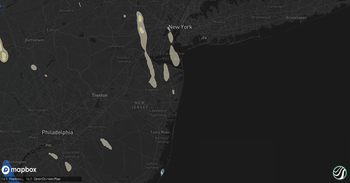 Hail map in Asbury Park, NJ on September 1, 2026