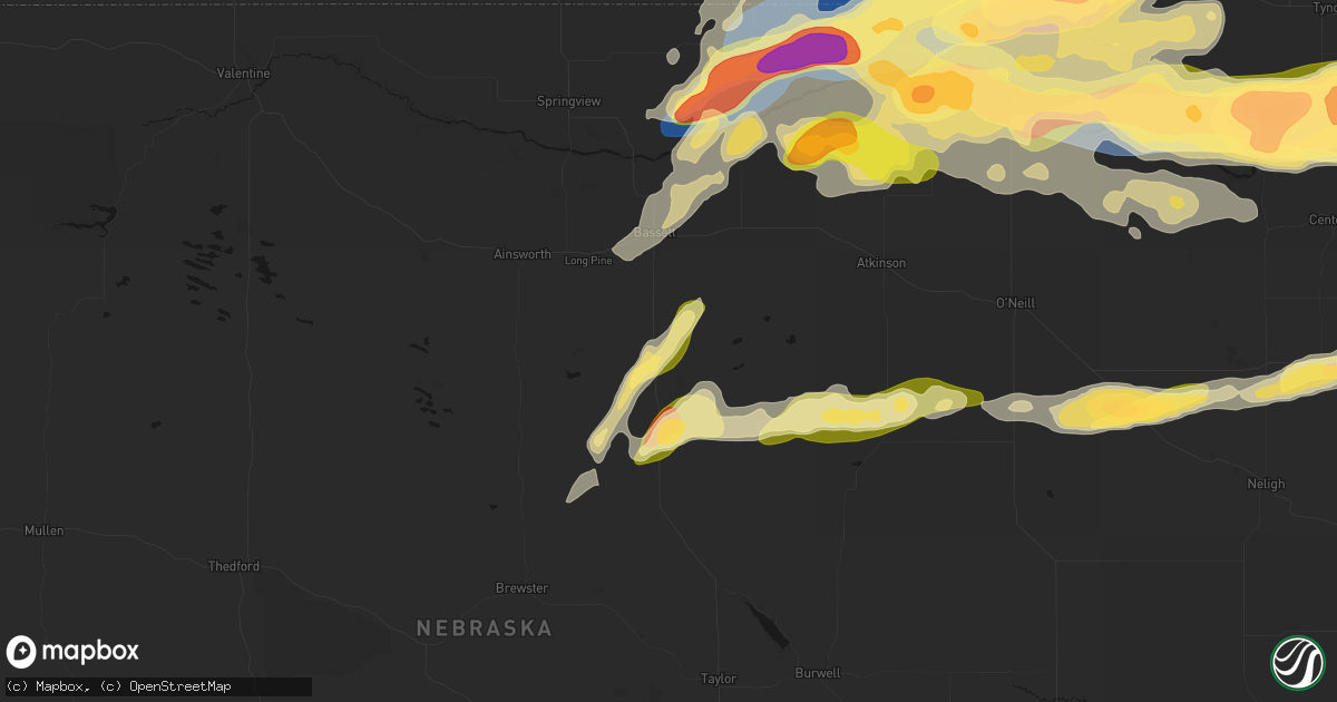 Hail map in Bassett, NE on September 1, 2026