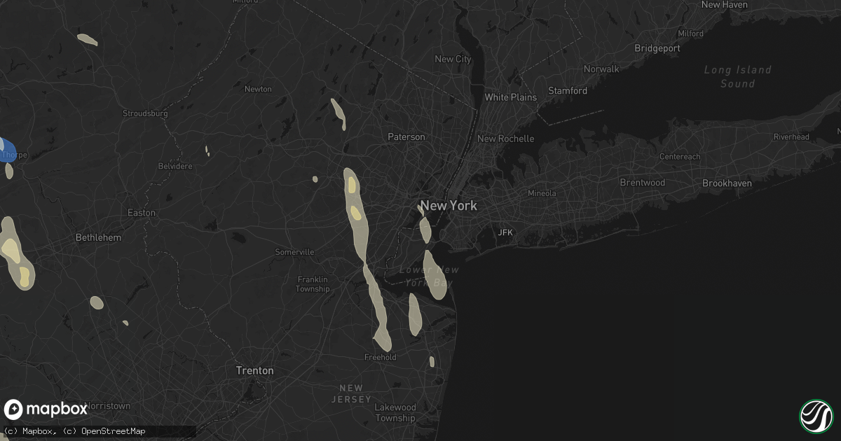 Hail map in Bayonne, NJ on September 1, 2026