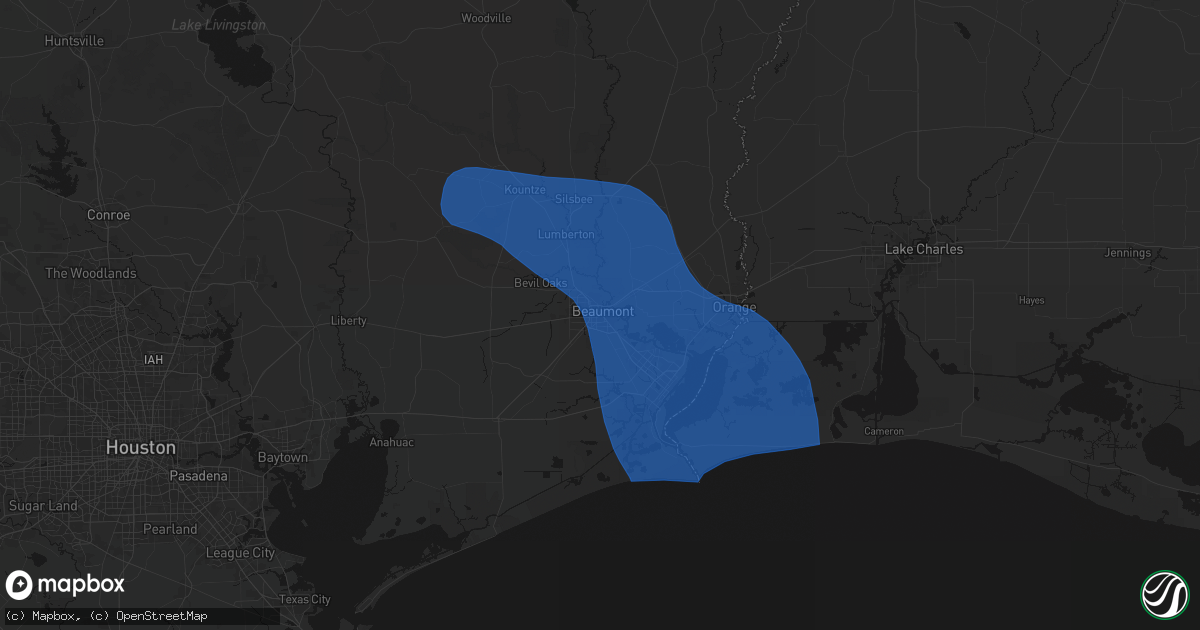 Hail map in Beaumont, TX on September 1, 2026