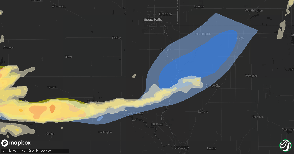 Hail map in Beresford, SD on September 1, 2026