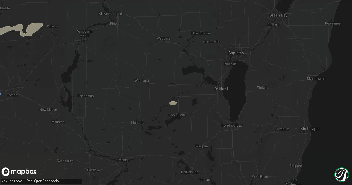 Hail map in Berlin, WI on September 1, 2026