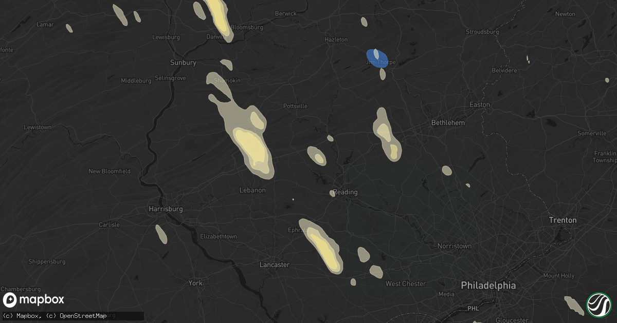 Hail map in Bernville, PA on September 1, 2026