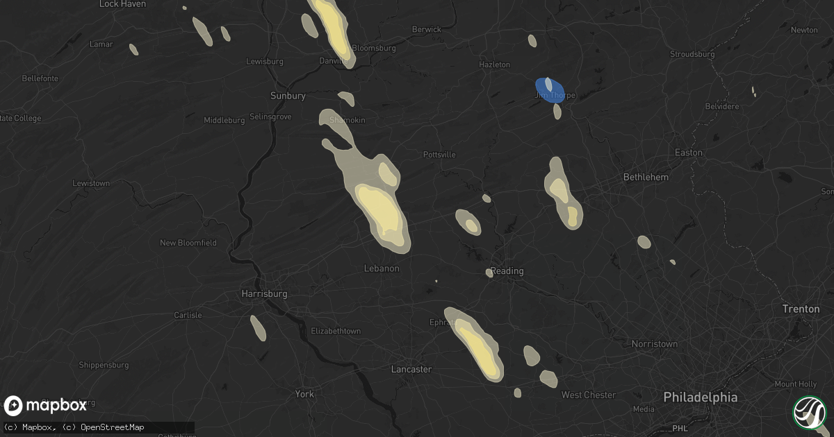 Hail map in Bethel, PA on September 1, 2026