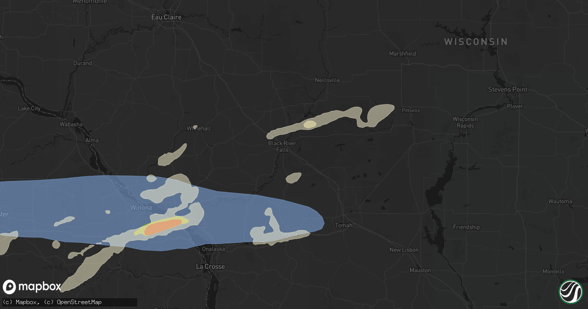 Hail map in Black River Falls, WI on September 1, 2026