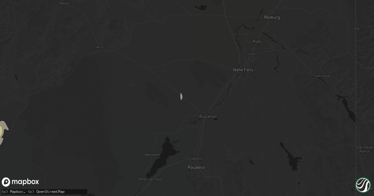 Hail map in Blackfoot, ID on September 1, 2026