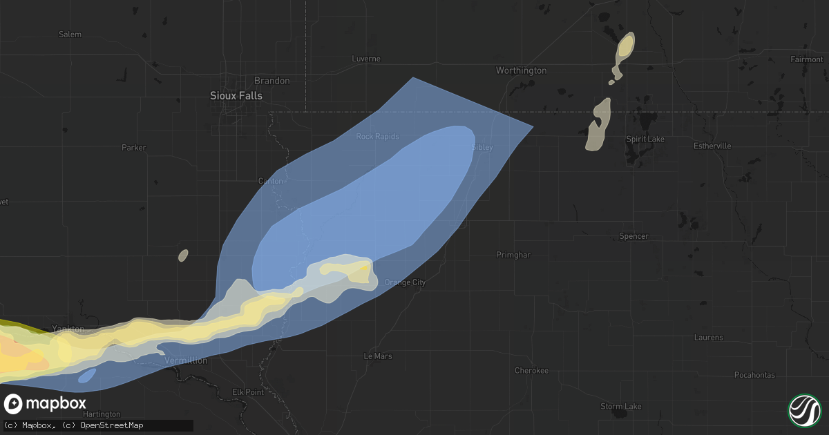 Hail map in Boyden, IA on September 1, 2026