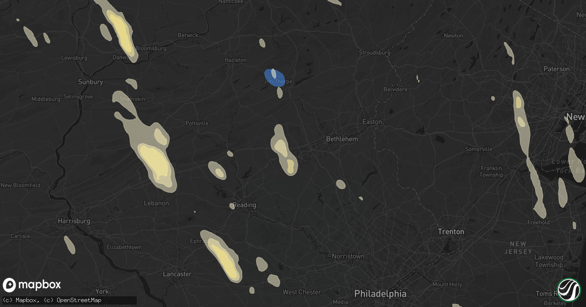 Hail map in Breinigsville, PA on September 1, 2026