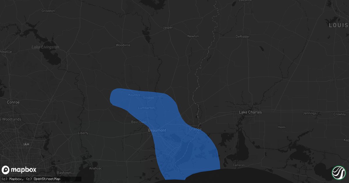 Hail map in Buna, TX on September 1, 2026