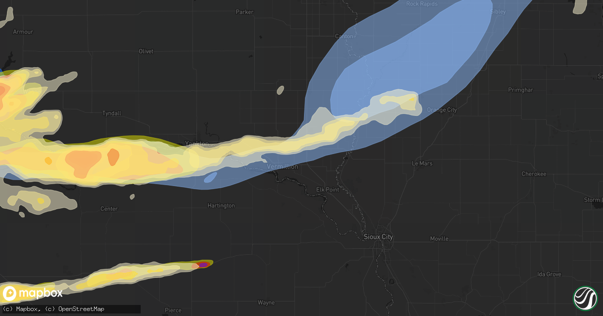 Hail map in Burbank, SD on September 1, 2026