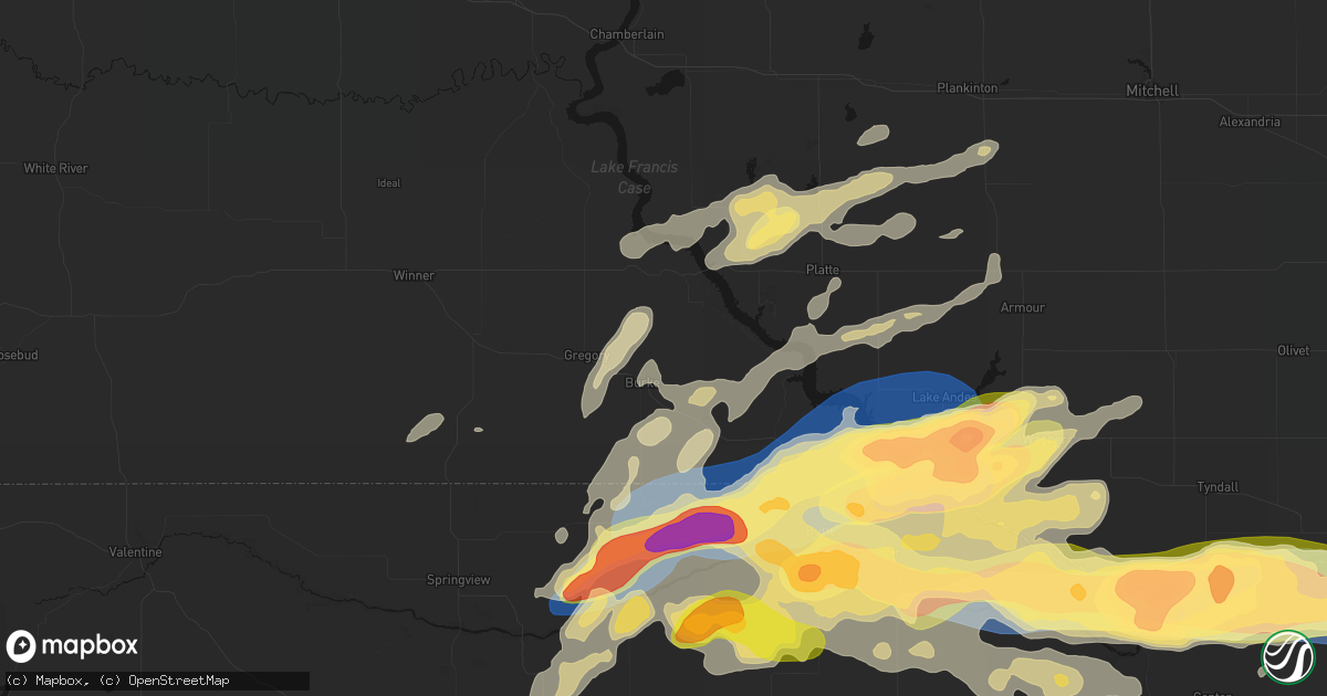 Hail map in Burke, SD on September 1, 2026