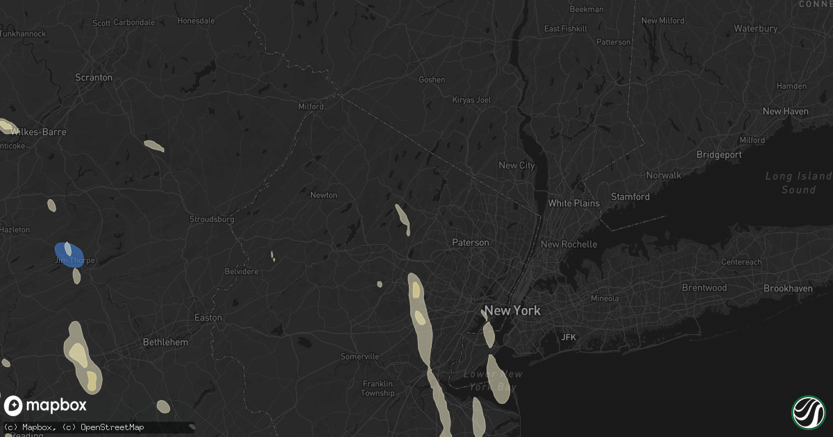 Hail map in Butler, NJ on September 1, 2026