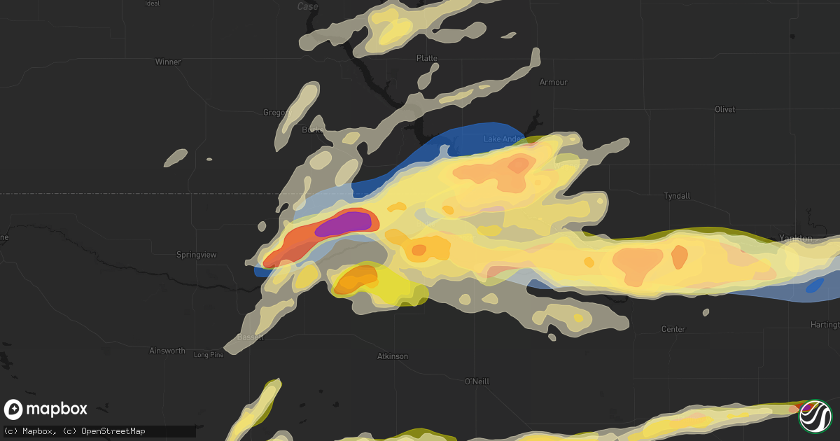 Hail map in Butte, NE on September 1, 2026