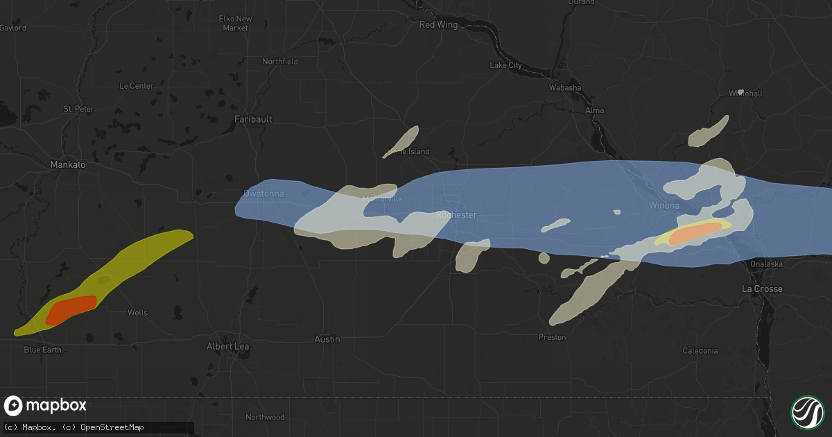 Hail map in Byron, MN on September 1, 2026