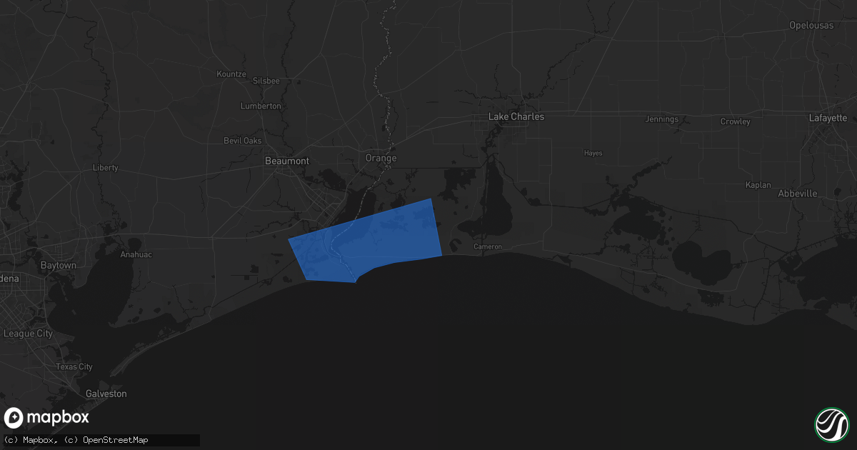 Hail map in Cameron, LA on September 1, 2026