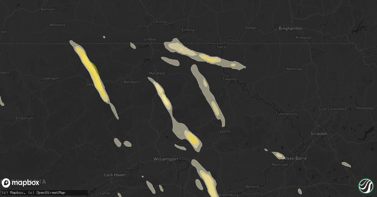 Hail map in Canton, PA on September 1, 2026