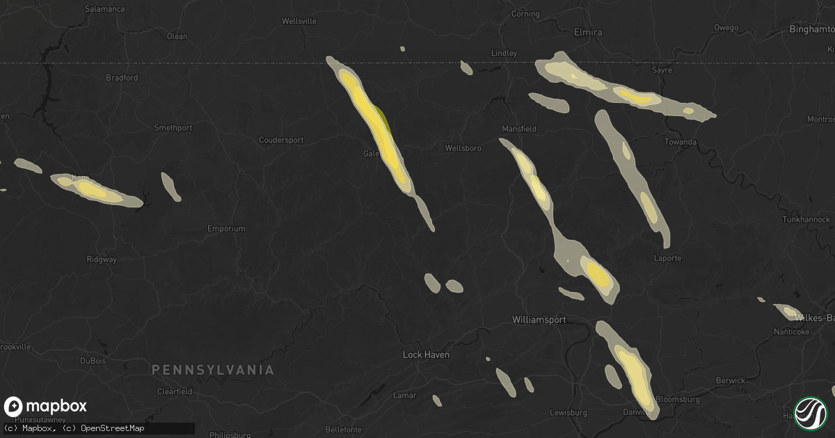 Hail map in Cedar Run, PA on September 1, 2026