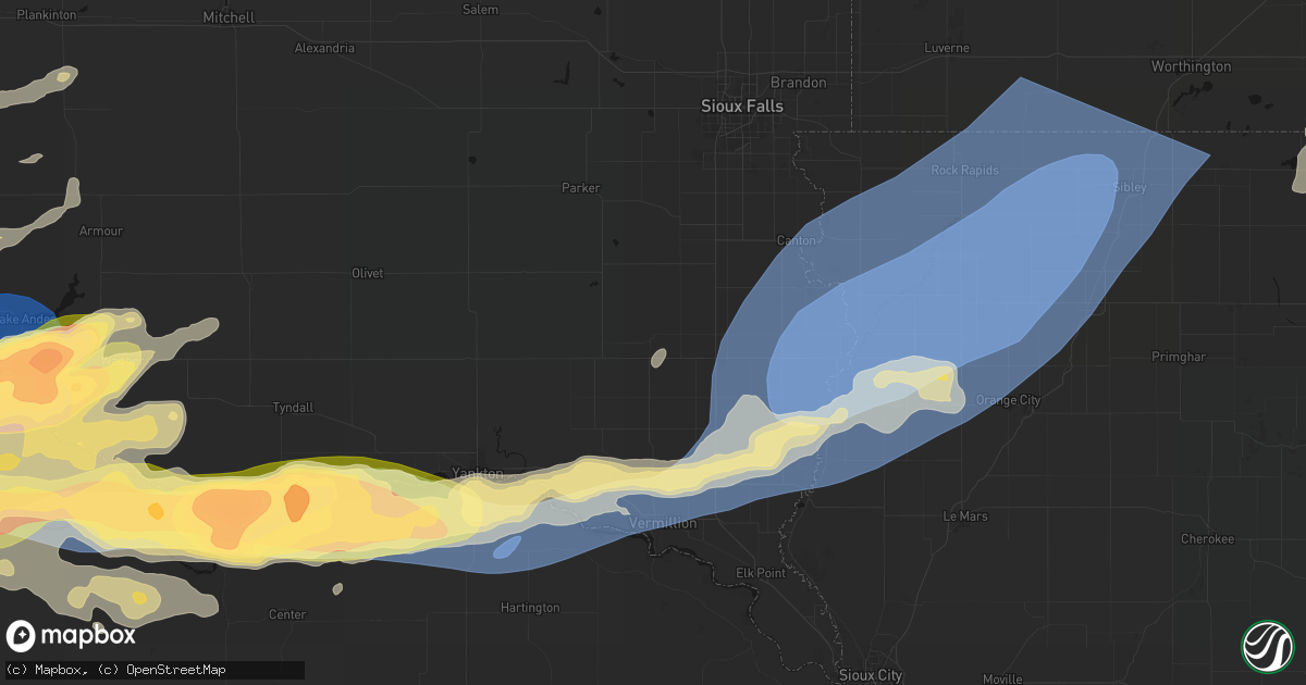 Hail map in Centerville, SD on September 1, 2026