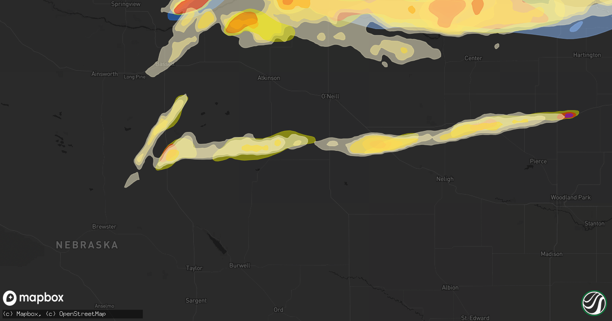 Hail map in Chambers, NE on September 1, 2026