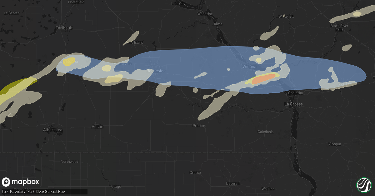 Hail map in Chatfield, MN on September 1, 2026