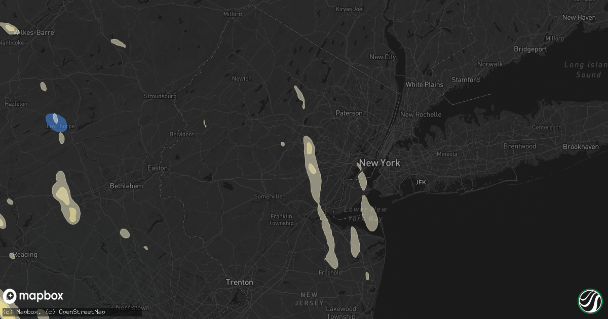Hail map in Chatham, NJ on September 1, 2026