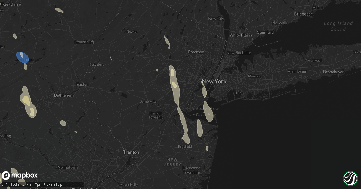 Hail map in Clark, NJ on September 1, 2026