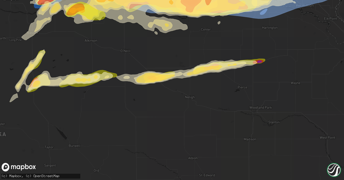Hail map in Clearwater, NE on September 1, 2026