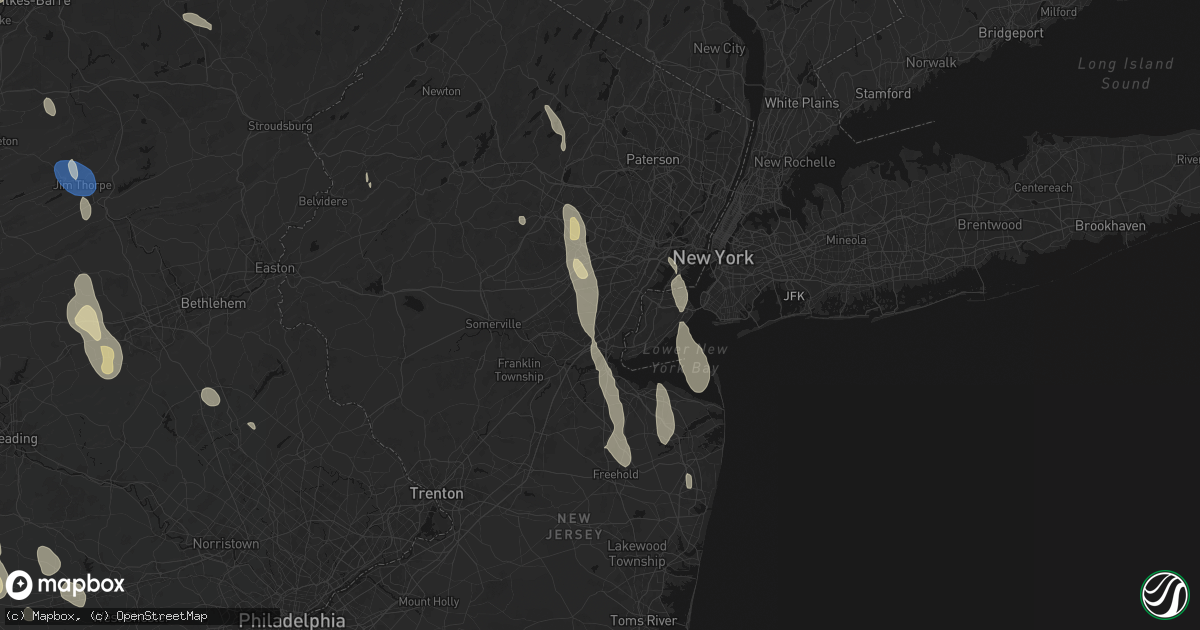 Hail map in Colonia, NJ on September 1, 2026