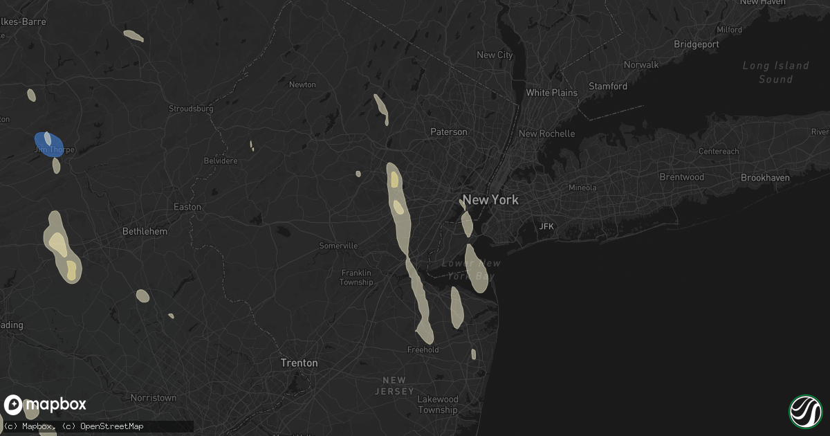 Hail map in Cranford, NJ on September 1, 2026