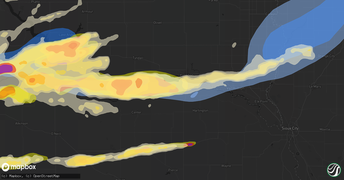 Hail map in Crofton, NE on September 1, 2026