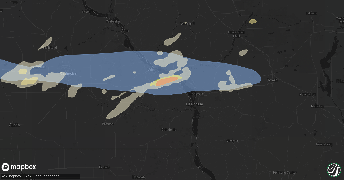 Hail map in Dakota, MN on September 1, 2026