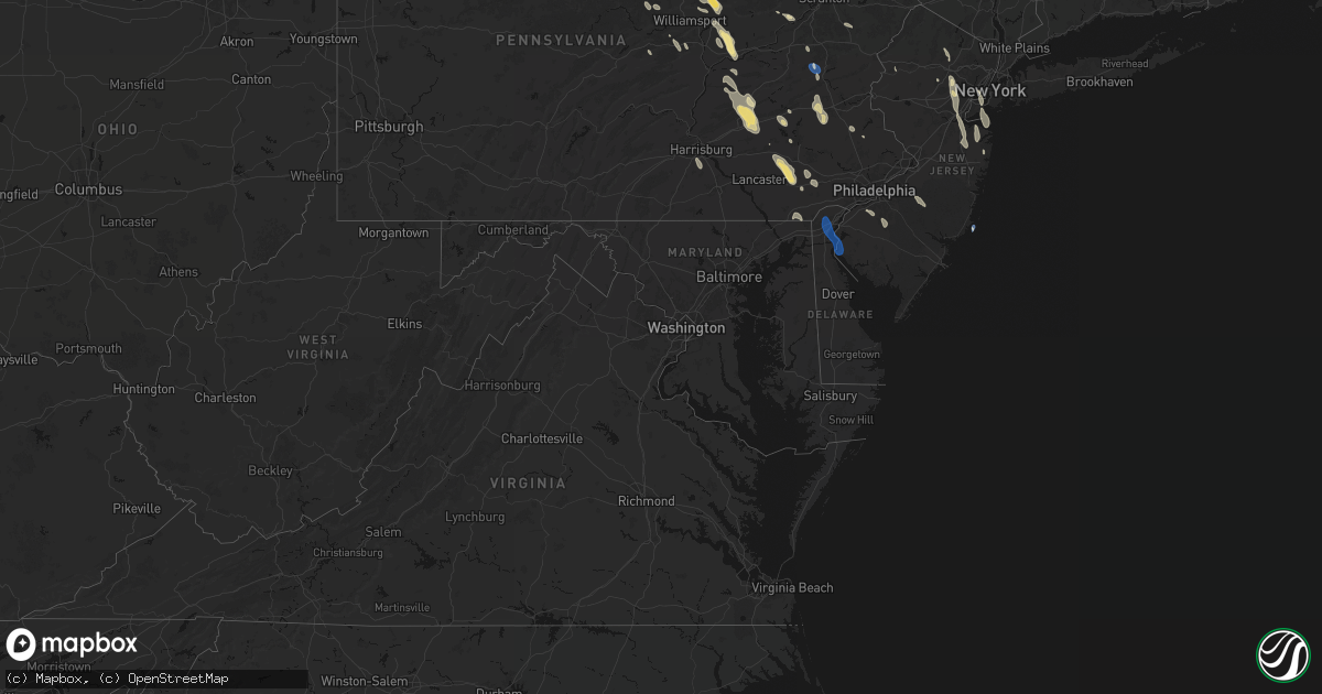 Hail map in Delaware on September 1, 2026