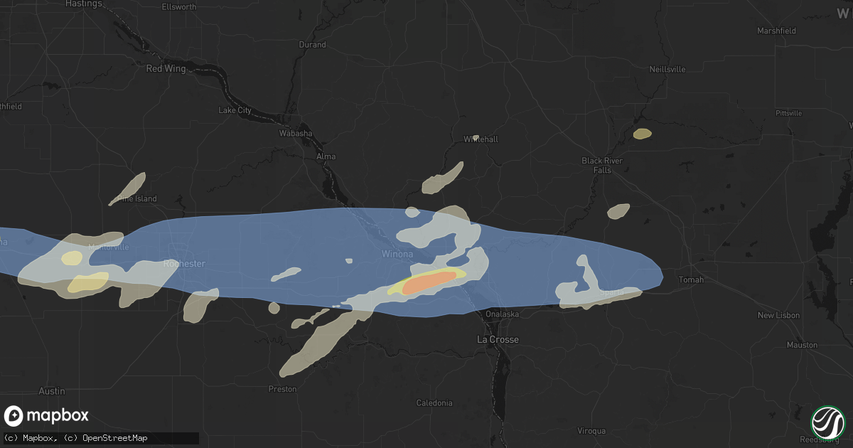 Hail map in Dodge, WI on September 1, 2026