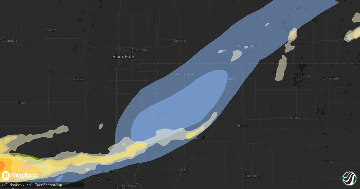 Hail map in Doon, IA on September 1, 2026
