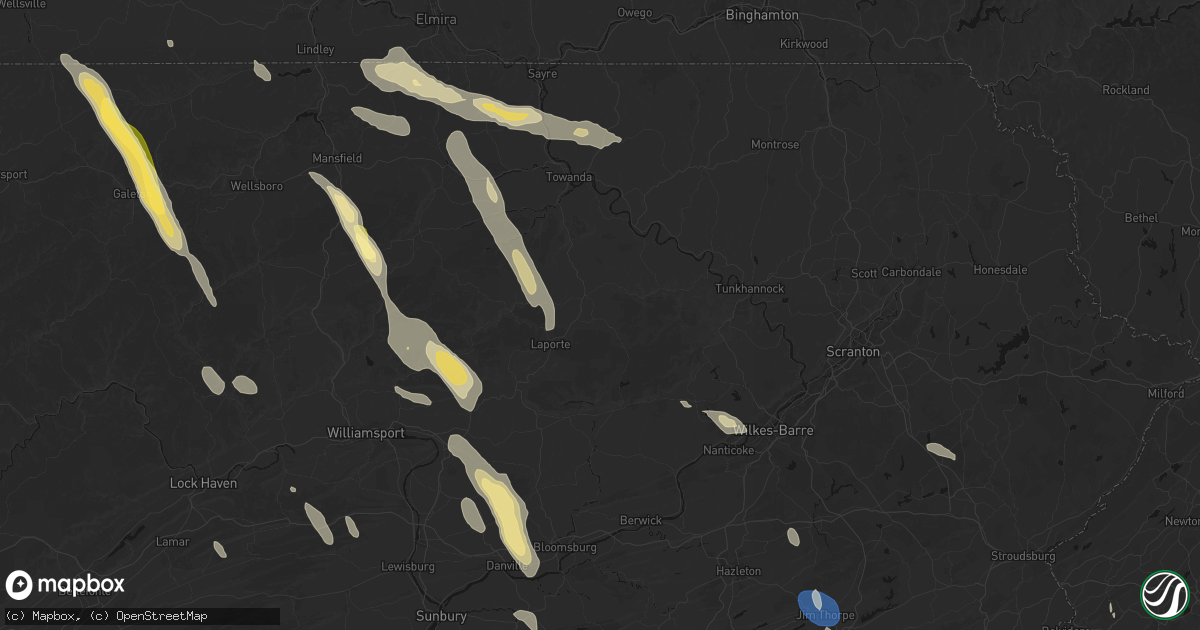 Hail map in Dushore, PA on September 1, 2026