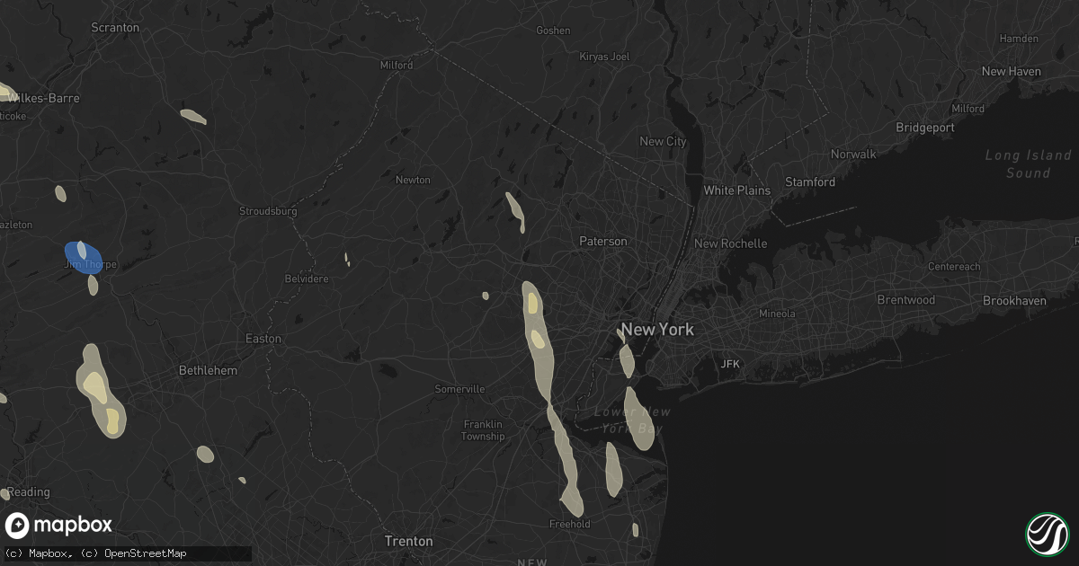 Hail map in East Hanover, NJ on September 1, 2026