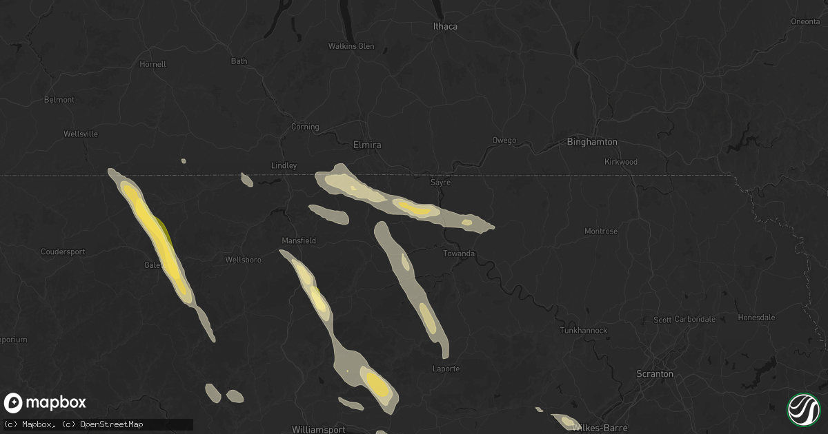 Hail map in East Smithfield, PA on September 1, 2026