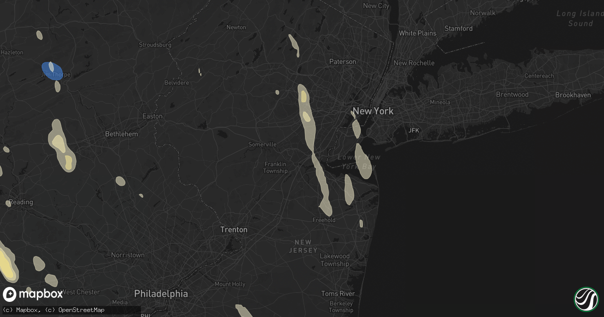 Hail map in Edison, NJ on September 1, 2026