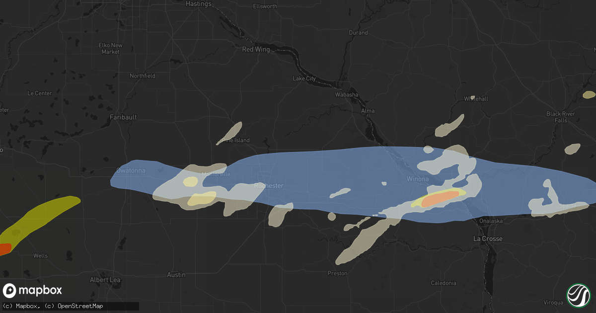 Hail map in Elgin, MN on September 1, 2026
