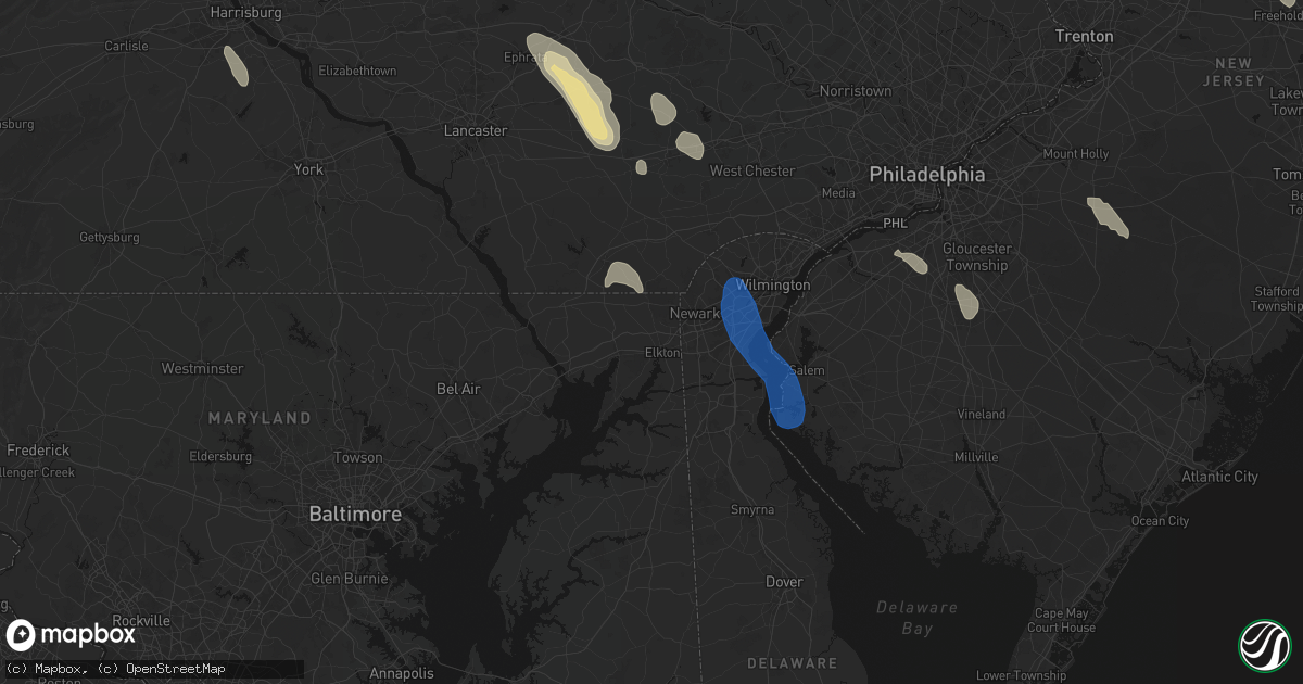 Hail map in Elkton, MD on September 1, 2026